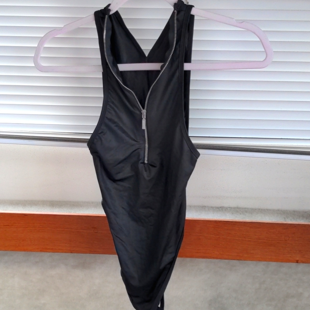 Black crotchless onesie